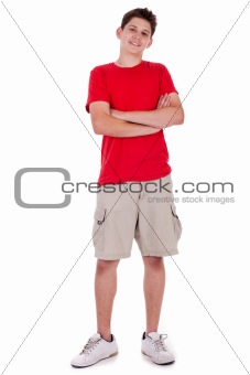 Smart young kid isolated on white background