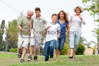 Happy family enjoying outdoors