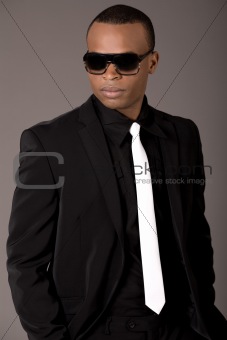 Handsome black man in business suit