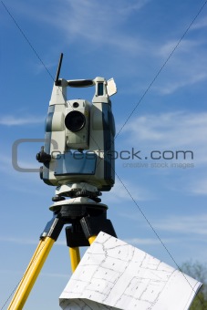 Theodolite and a map