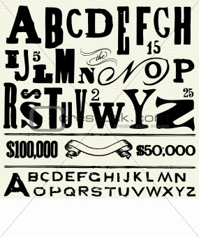 Vector Old Type and Alphabet