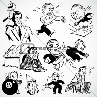 Vector Vintage Angry Men and Bosses