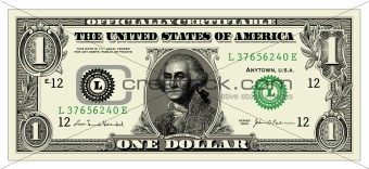 Vector One Dollar Bill