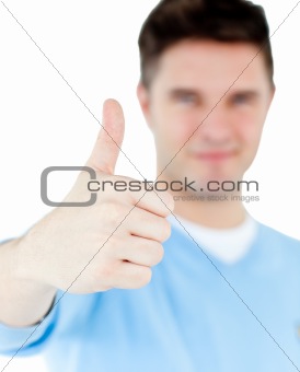 Positive man with thumb up 