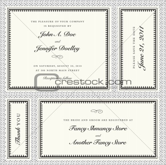 Vector Invitation Frame Set with Sample Text