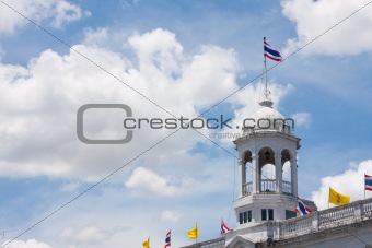 flag thai on the sky