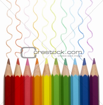colorful pencils tracing