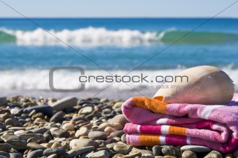 Shell and towel.