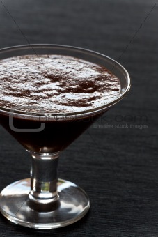 chocolate pudding in a fancy glass