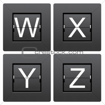 Letter series W to Z from mechanical scoreboard