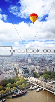 Aerial view of city of London