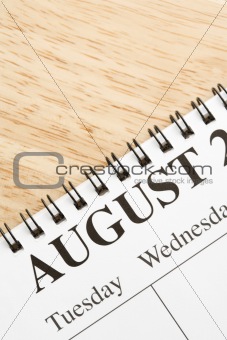 August on calendar.