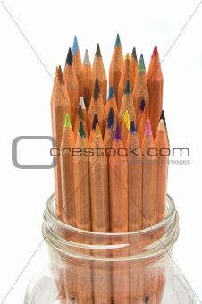 color pensils in the jar