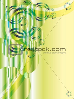 Green abstract vector with glitters and copyspace