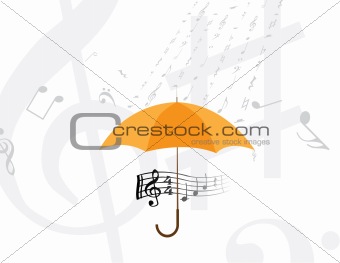 abstract rain of music notes
