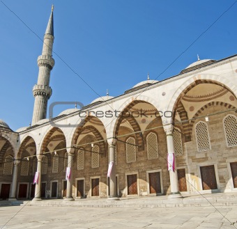 Inner courtyard of the Blue Mosque in Istanbul