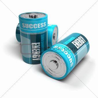 battery concept, energy reaching success, positive energies