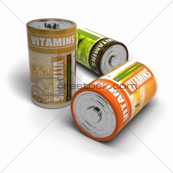 well-beeing - vitamins and energy isolated over white