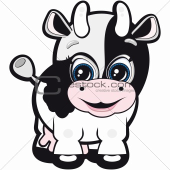 Vector Little cow - one of the symbols of the Chinese horoscope.