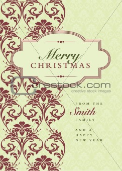 Vector Christmas Frame and Pattern