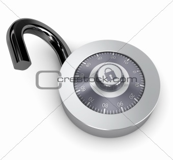 opened combination lock