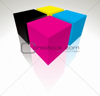 3D CMYK cubes