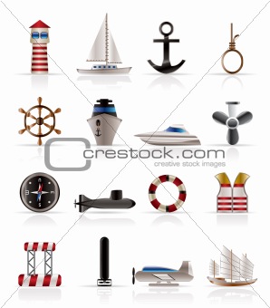 Marine, Sailing and Sea Icons
