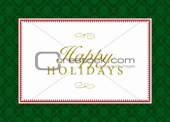 Vector Green Happy Holidays Pattern and Frame