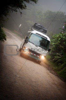 Tourist bus near Monteverde Costa Rica