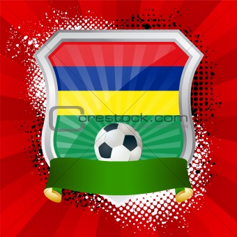 Shield with flag of Mauritius