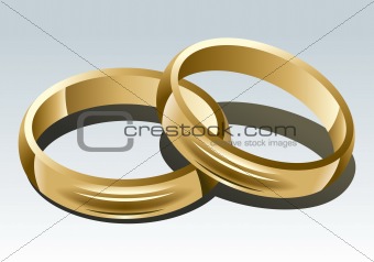 Wedding Ring on White Background. Vector Illustration.