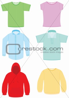 Clothing vector illustration set.