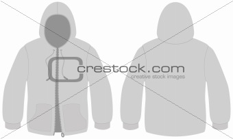 Hooded sweater with zipper template vector illustration.