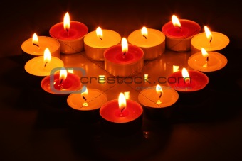 little candles in form of heart