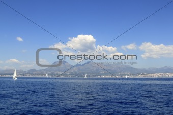 Alicante province white coast sailboat sailing
