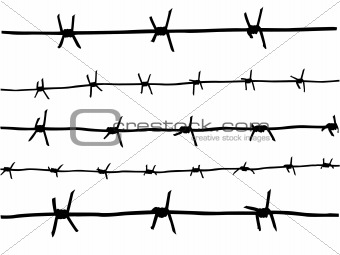 vector drawing of the barbed wire