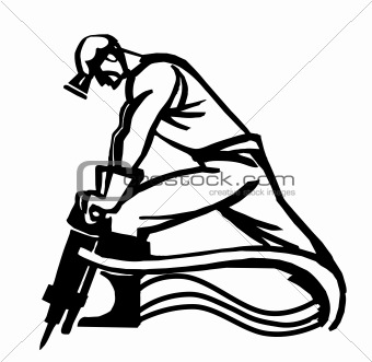 vector illustration of the miner isolated on white background