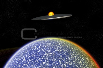 UFO Over Alien World