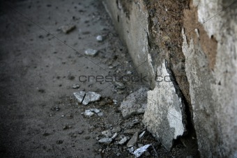 A crumbling wall