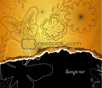 Illustration Flower and butterfly background