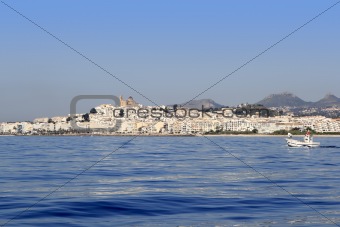 Altea from blue sea Mediterranean white village