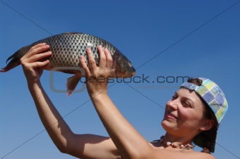 The girl with fish