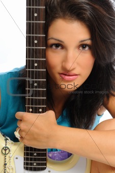guitar holding beauty