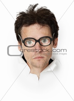Funny man in an old-fashioned spectacles