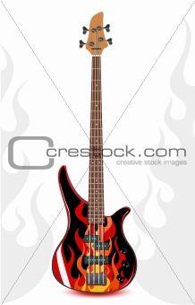 Vector black bass guitar 