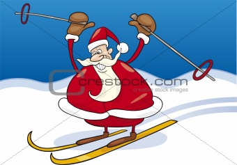 Santa claus on ski