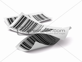 multicolored barcodes sticker label over white background
