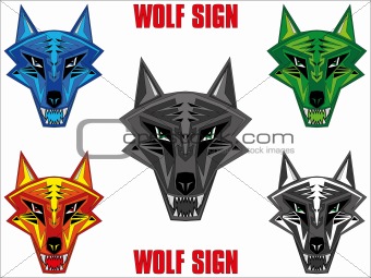 Wolf emblem in sharp futuristic red indian style JPEG