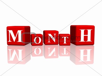 month in 3d cubes