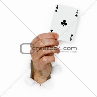 Card ace in hand